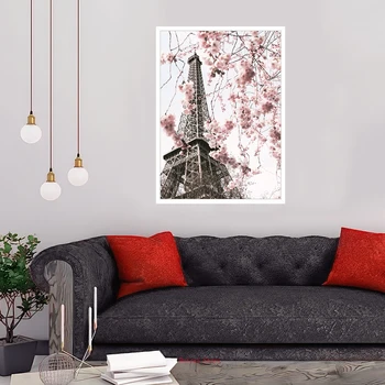 Õitsev Eiffeli Torn Plakat Seina Decor Pildid Lõuend Art Wall Pilt Elamiseks Kohvik Tuba Home Decor Kingitus