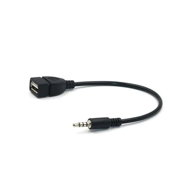A-tüüpi Naine OTG Converter-Adapter-Kaabel Juhe Traat Stereo Audio Pistik Auto Tarvikud 0,2 M 3,5 mm Isane Audio AUX-Pesa USB 2.0