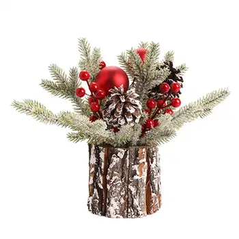 Desktop Christmas Tree Võluv Jõulupuu Kaunistama Mini Kunstlik Puu Puidust põhjaga Laua Decor Kontor