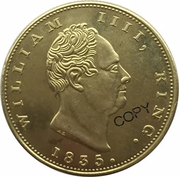 Ida-Briti India kompanii Kuld 1835 William II. KUNINGAS Kahe Mohurs Messing Metall Koopia Mündi