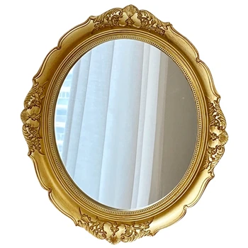Prantsuse retro meik peegel, palee stiilis reljeef kuld peegel, ins stiilis töölaua korrastamine peegel