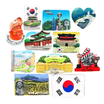 Korea Tourist Suveniiride Vaik Külmkapp Magnet Sungnyemun Seoul Jeju Saar 3D Magnet Külmkapi Magnetid Kreeka Itaalia Käsitöö