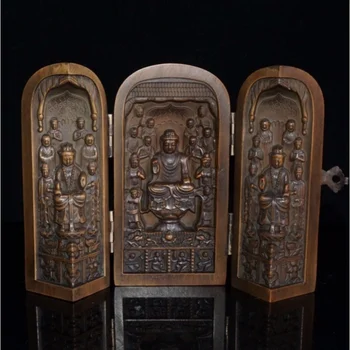 Sakyamuni Hiina Vaipkattega Puidust Pulm Teenetemärgi, Kuju Jumal buddha Box