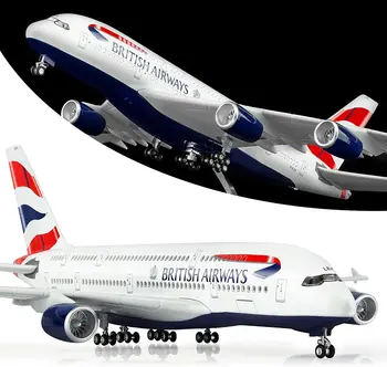 1:160 Skaala Suurte Mudel Lennuk Suurbritannia 380 Lennuk Mudelid Diecast Lennukid LED Valguse Kogumise või Kingitus