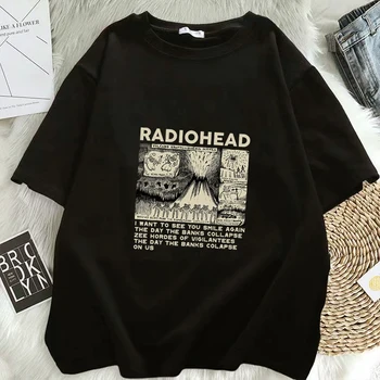 Naiste T-Särk Radiohead Vintage Print Mens Liiga Unisex T-särgid, Hip-Hop, Rock, Bänd, Muusika, Album Tee Harajuku Mees Top