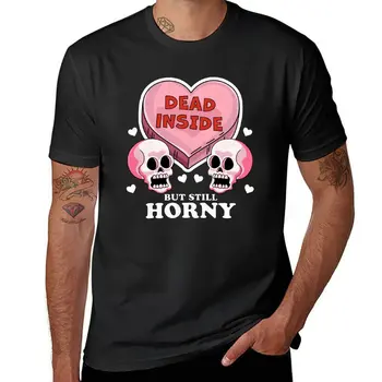 Uus Surnud Sees, Kuid Endiselt Horny Funny Valentine ' s Day Heart & Skull T-Särgi custom t-särgid tavaline must t-särgid meestele