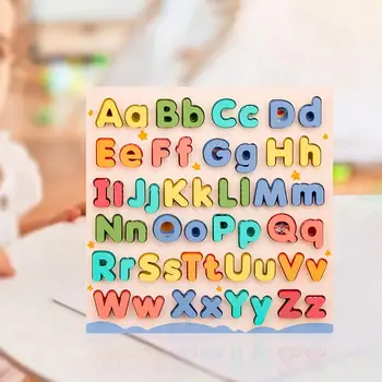 Laste Puidust Abc Puzzle Õppe Tähed Puzzle Mänguasjad Värvi Tunnustamise Mänguasi Preschoolers Lastele Vanuses 3+ Aastat Vanad Lapsed