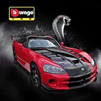 Bburago 1:24 Dodge Viper SRT10 ACR Lihaste Sulamist Auto Võidusõidu Auto Mudel Diecast Metal Mänguasi sportauto Mudel Kogumine Laste Kingitus