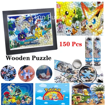Pokémon 150Pcs Loominguline DIY Mini Puidust Puzzle Togepi Pikachu Mudel kokku pandud Puzzle Mänguasjad Lastele Sünnipäeva Kingitused
