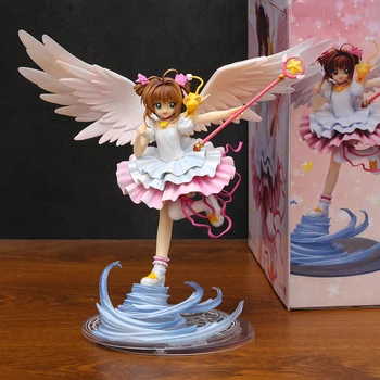 Cardcaptor Sakura Kinomoto Sakura 25cm Figuriin PVC Kuju Mudel Nukk Laekuva Tuba Decora Mänguasi Kingitused