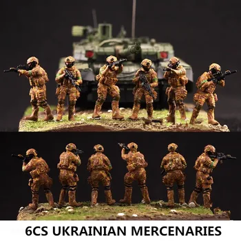 1:72 Mõõtkavas Mudel 6 Tk ukraina Palgasõdurite Tegevuse Joonis Sõdurid, Nukud, Mänguasjad DIY Stseeni Aksessuaar Kogumise Ekraan Kingitused Fännid