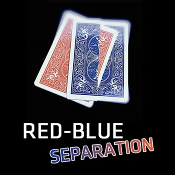 Punane-Sinine Eraldamine Magic Trikke Üks kuni Kaks mängukaarti Magia Mustkunstnik lähedalt Street Illusioon Trikkide Mentalism Puzzle Mänguasi