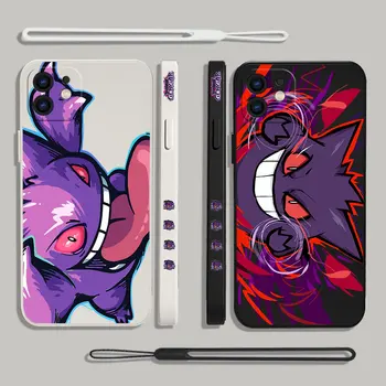 Hot Anime Pokémon Armas Gengar Telefon Case For iPhone 15 14 13 12 11 Pro Max Mini X-XR, XS MAX Plus, Silikoon Juhtudel Randmepael