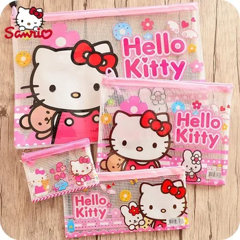 Sanrio 12/16pcs Pen Kott Cartoon Hello Kitty Armas Tüdruk Süda Dokumendi Kott Õpilane Kirjatarvete Pen Kott Laste Õppimist Kingitus